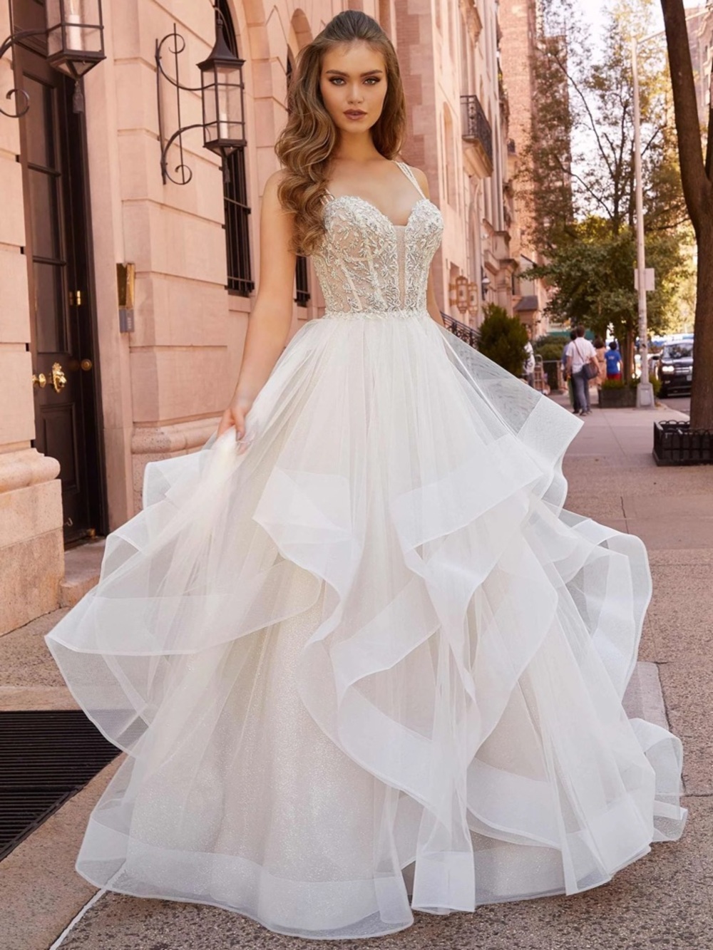 NWOT Morilee Janine Ivory Layered Ball Gown Dress size 12